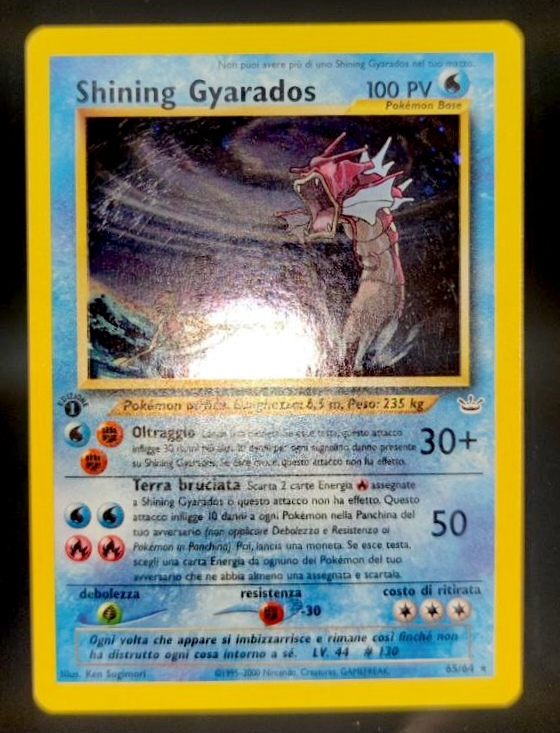 Prima — Shining Gyarados Neo Revelation — Restauro Carta Pokémon e Pregrading PSA